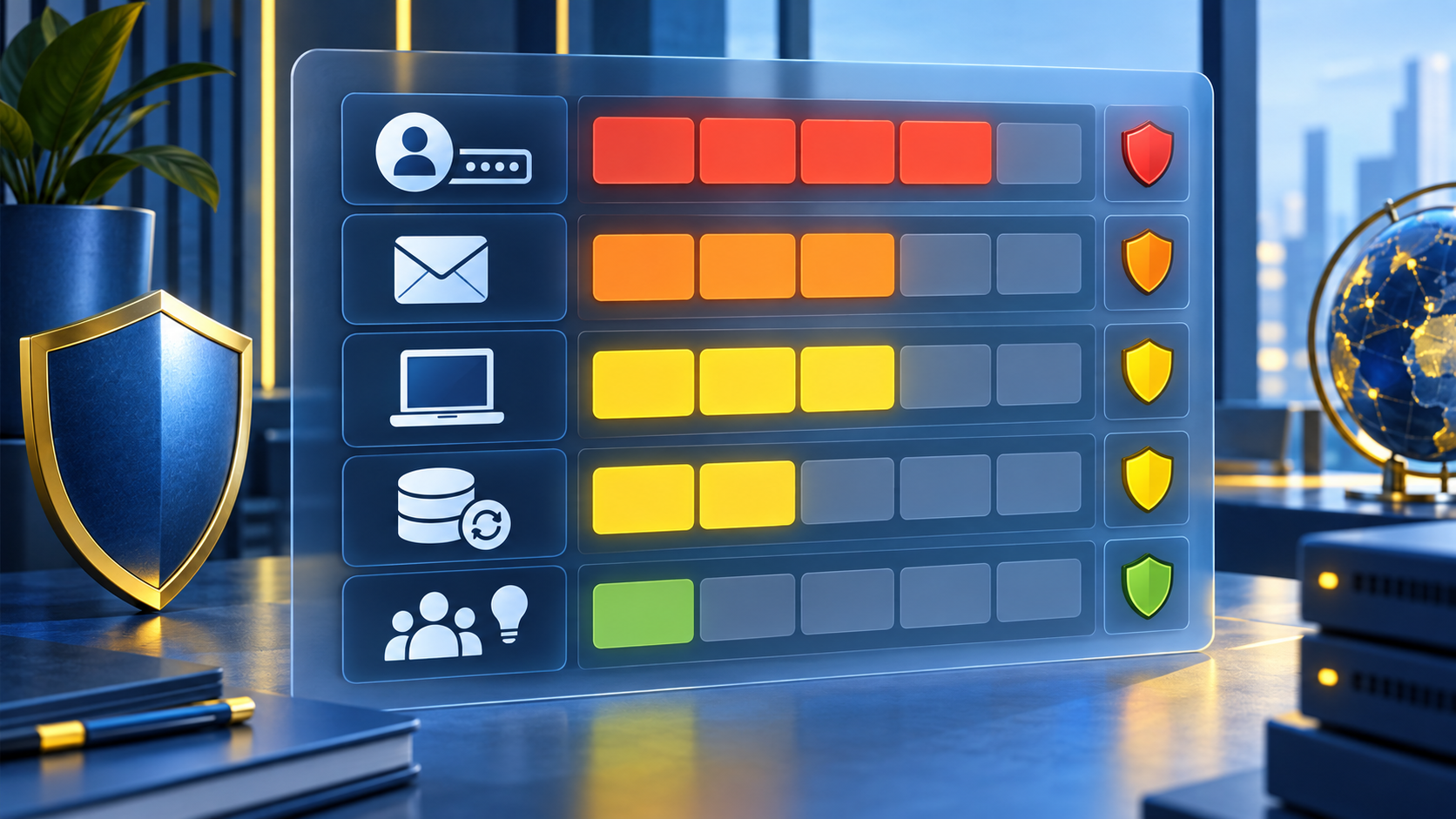 cybersécurité PME priorités avec matrice risques comptes messagerie postes et sauvegardes sans personne