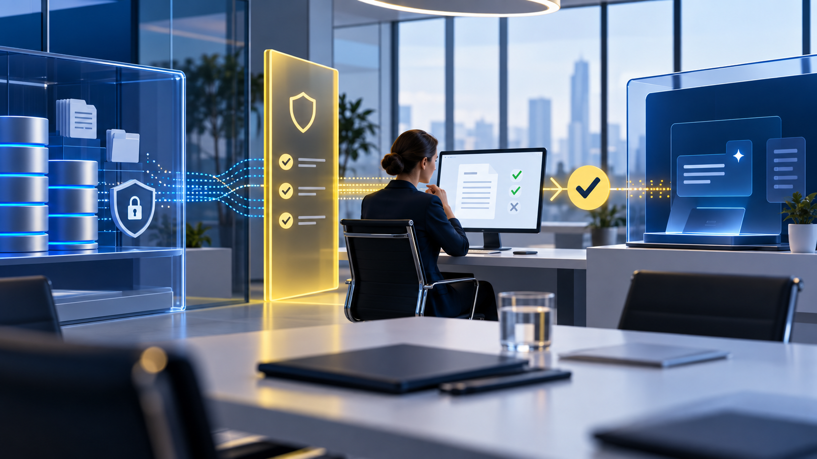 IA entreprise donnees sensibles avec zones de validation et protection des informations